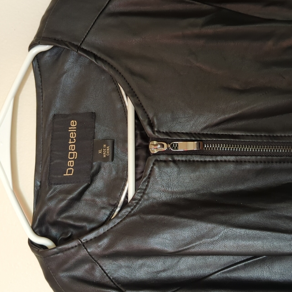 Black Faux Leather Jacket - Picture 2 of 4